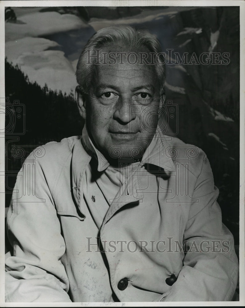 1957 Press Photo Art Baker had an heart attack in Los Angeles Bank - mja03642 - Historic Images