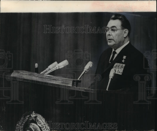 1965 Press Photo Leonid Brezhney, First Secretary of the Russian Communist Party - Historic Images