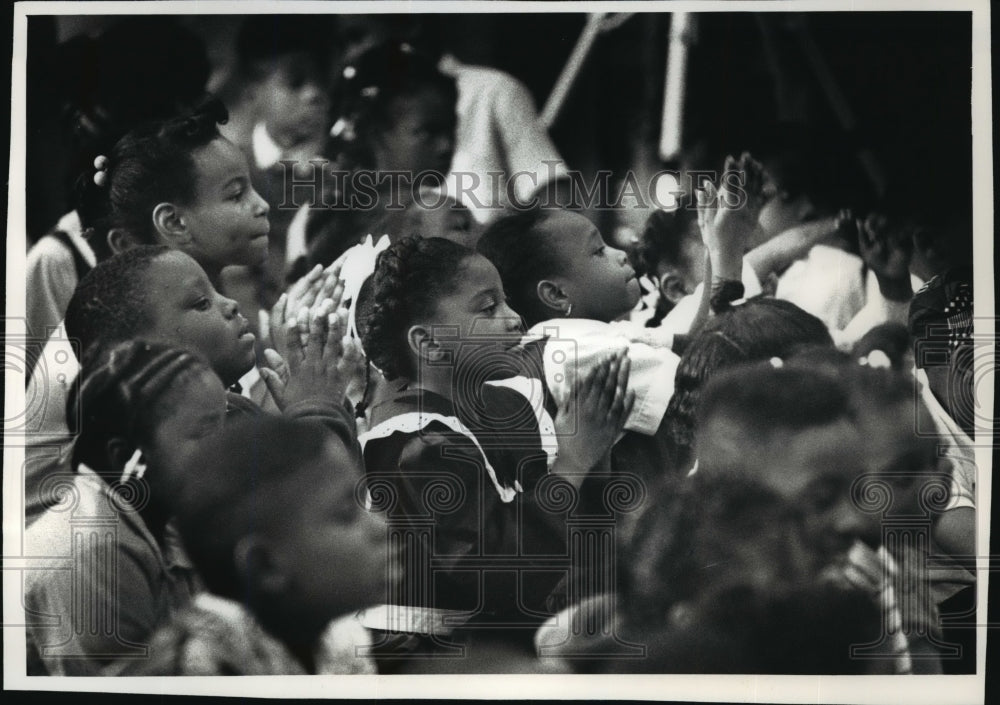 1992 Press Photo Pupils at the Dr. Martin Luther King Jr. Elementary School - Historic Images