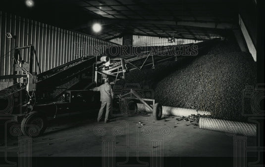 1992 Press Photo Russet Burbank potatoes are stored in climate-controlled bldg-Historic Images