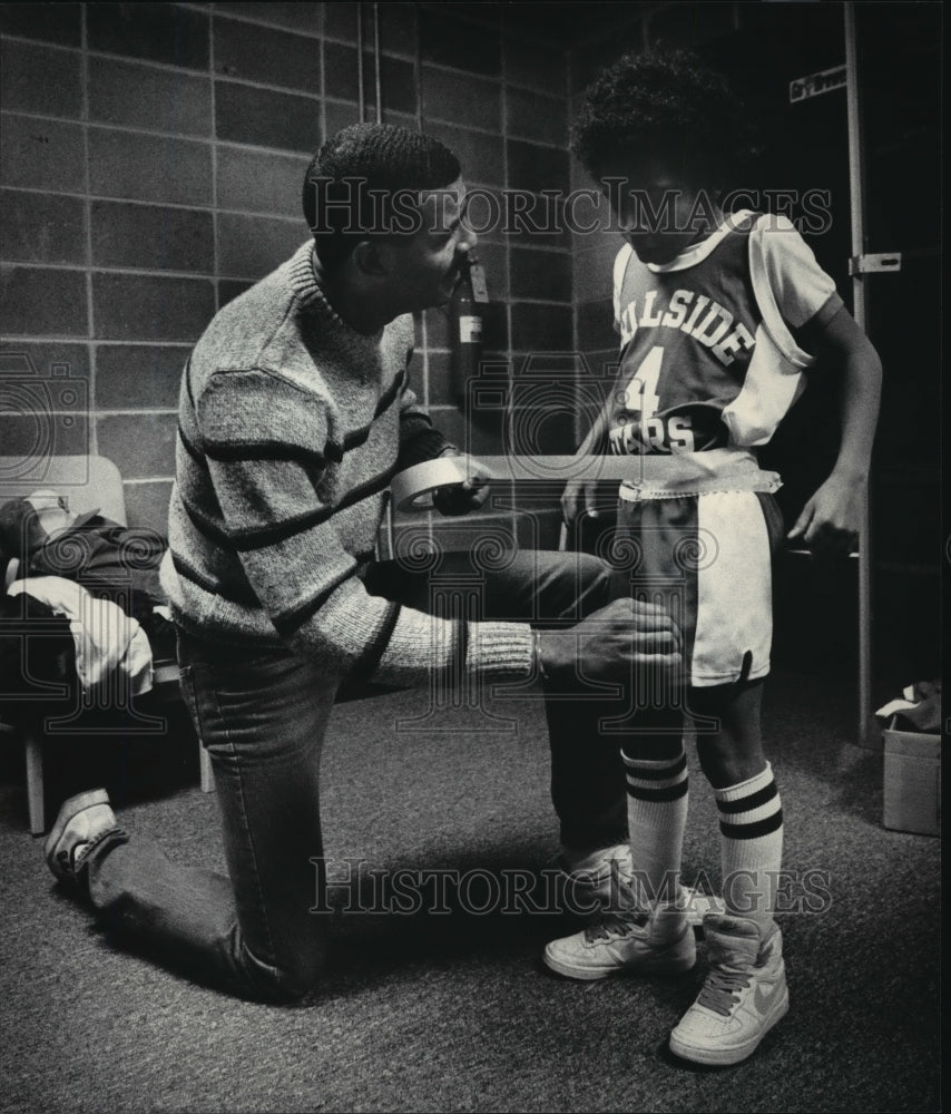 1986 Put Put King Has Tape Put Around Uniform by Coach-Historic Images