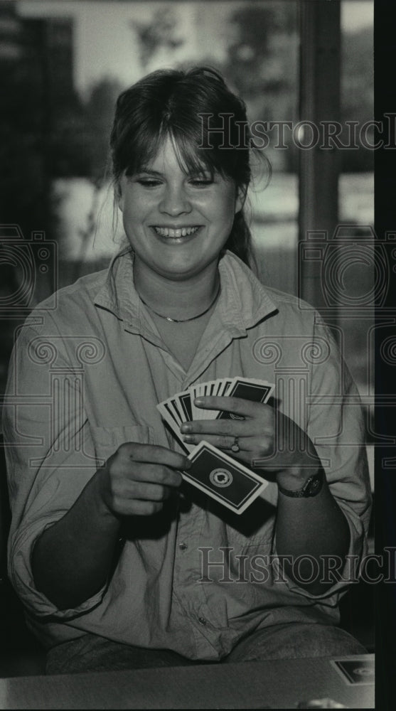 1986 Press Photo Martha Benson, 1986 Queen of Bridge - mja06992 - Historic Images