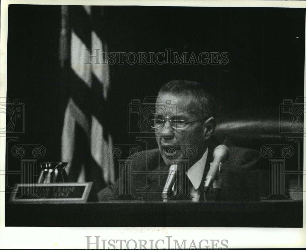 1992 Press Photo Circuit Judge Willam J Haese on Lawrencia Bembenek&#39;s case - Historic Images