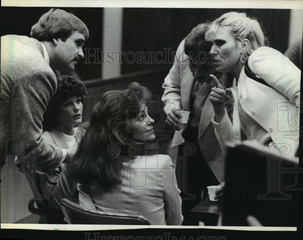 1983 Press Photo Katie Bille, husband Bille, Kay Marie Miller and Dina Ferrari - Historic Images