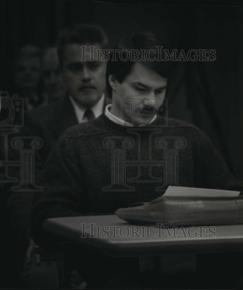1989 Press Photo Terry G. Vollbrecht during his trial - mja10198 - Historic Images