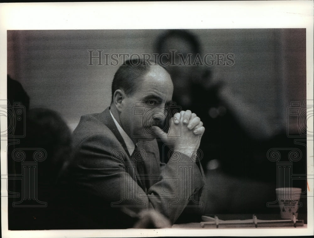 1992 Press Photo Jesse Anderson listens to testimony during his murder trial - Historic Images