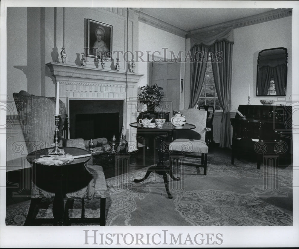 1975 Press Photo Mary Washington House - living room, Fredericksburg, Va. - Historic Images