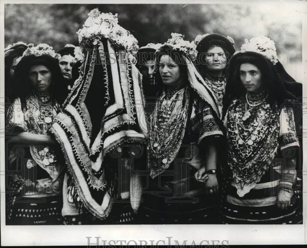 1969 Elaborate costumes still worn for weddings in the Stara Zagora - Historic Images