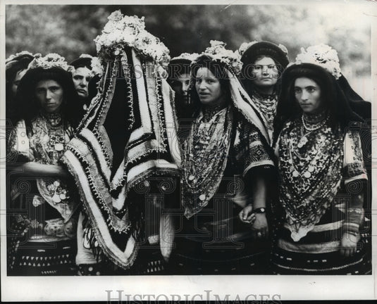 1969 Elaborate costumes still worn for weddings in the Stara Zagora - Historic Images