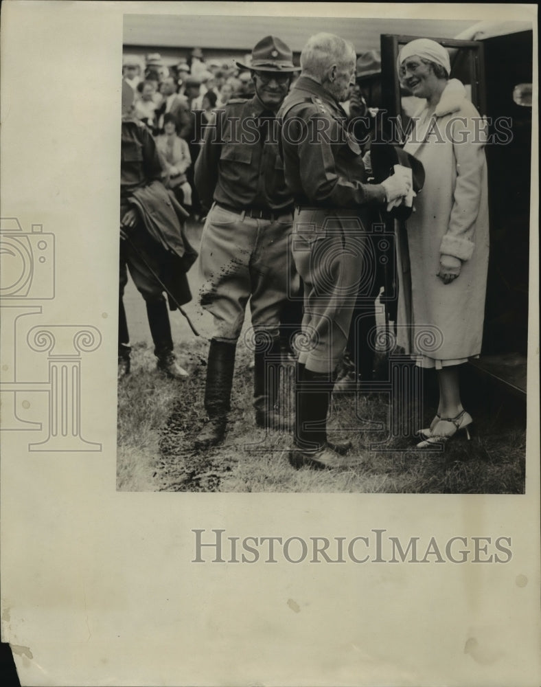 1932 Press Photo Gen Fish, Gen King &amp; Mrs Walter J Kohler - mja14404 - Historic Images