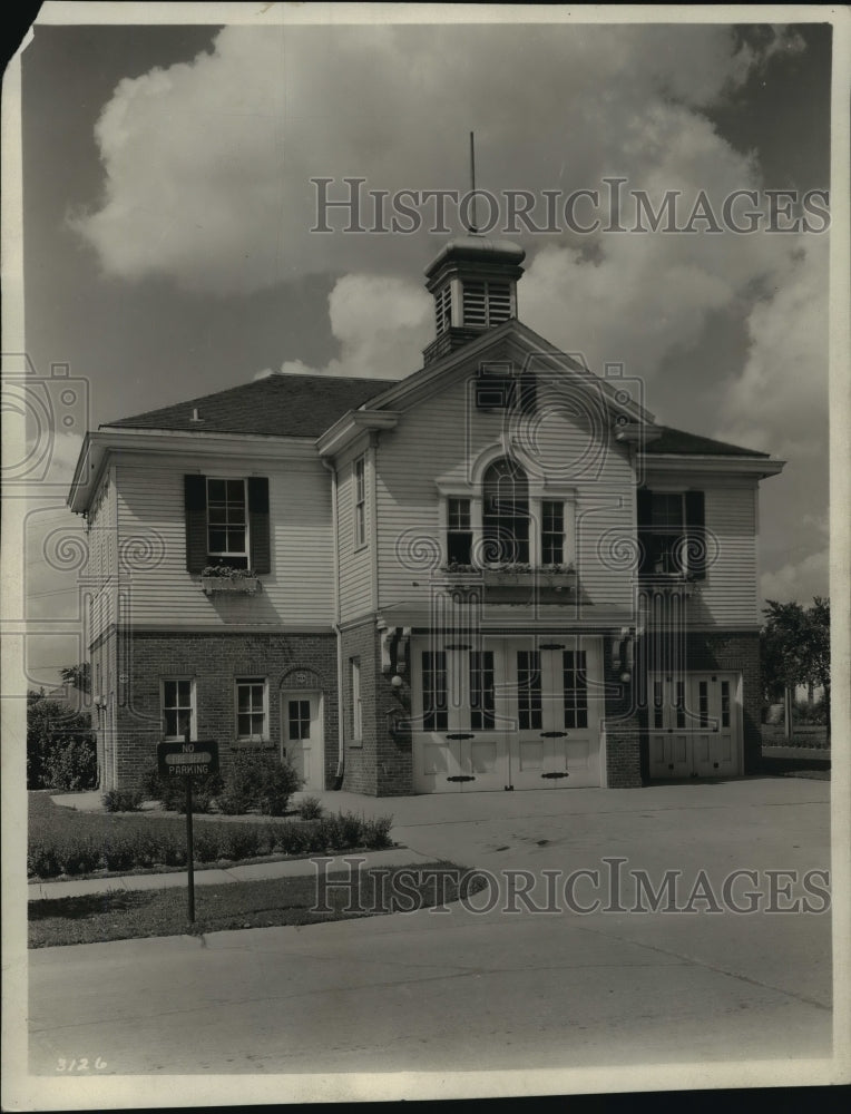 1928 Press Photo Village Hall &amp; Fire Station, Kohler, Wisconsin - mja14412 - Historic Images