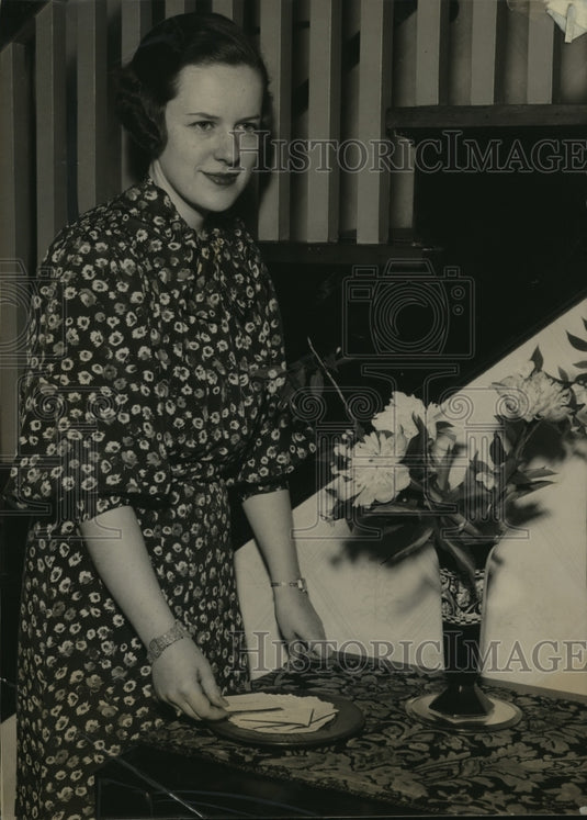 1936 Press Photo Carol Sutherland Wagner engage to Robert Wittier Dudley - Historic Images