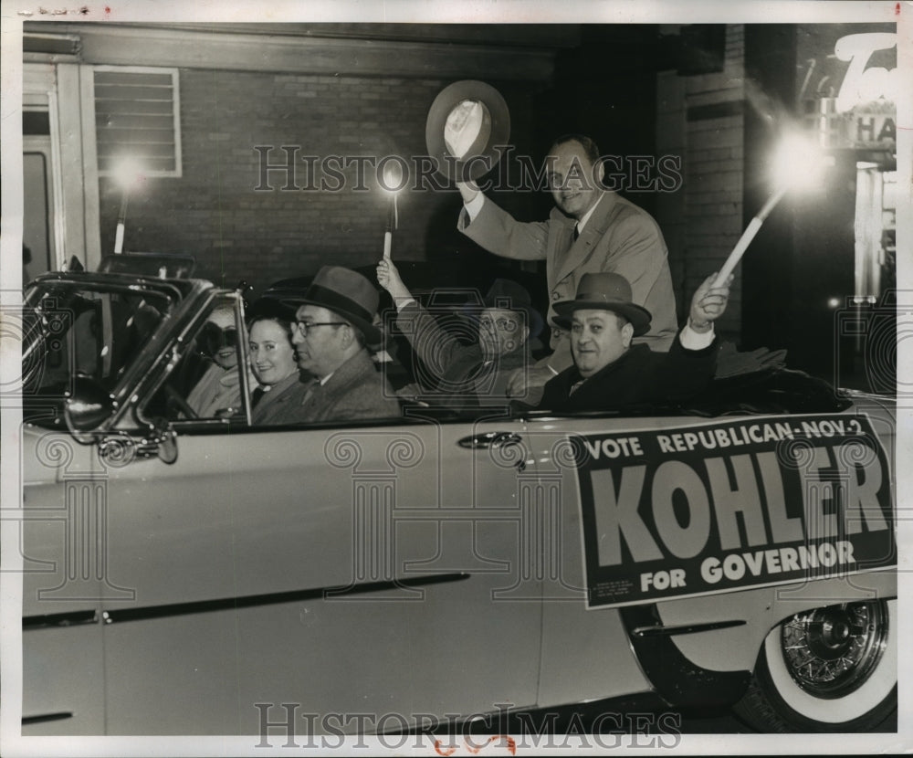 1954 Press Photo Republicans staged a motorized torchlight parade - mja15657-Historic Images
