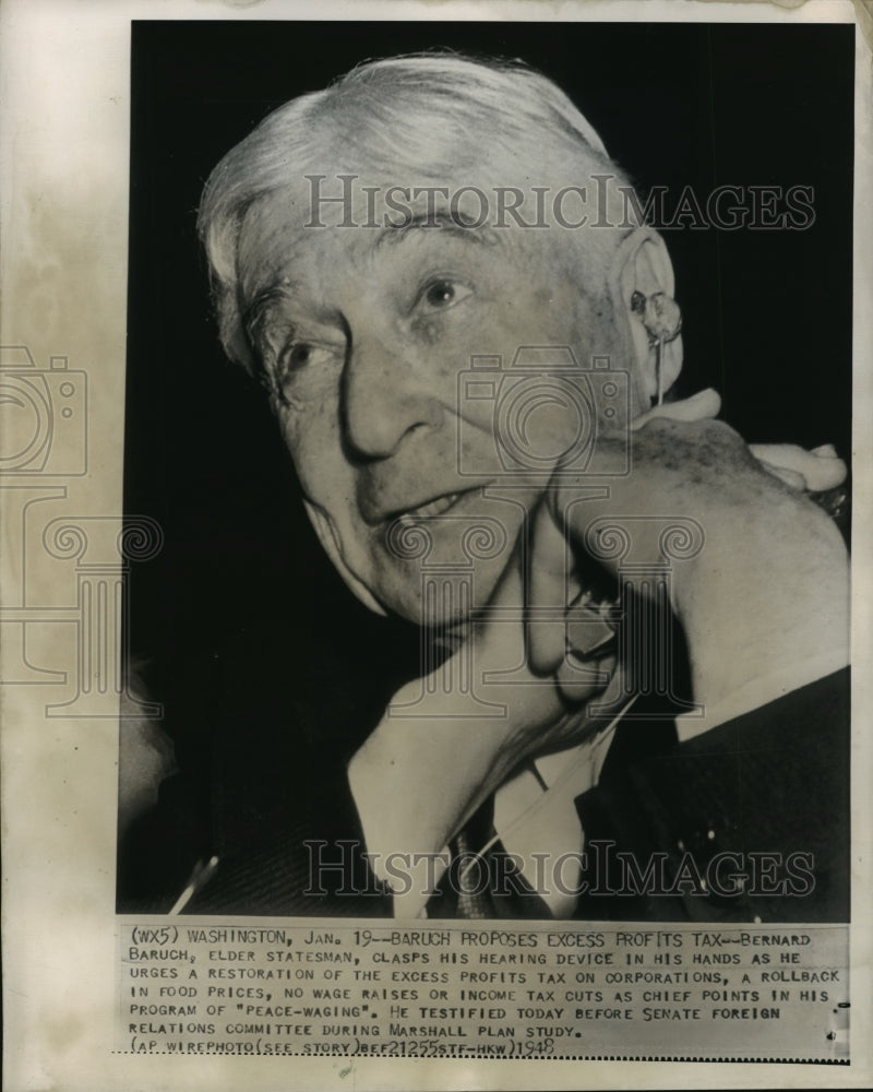 1948 Press Photo Bernard Baruch - mja16010 - Historic Images