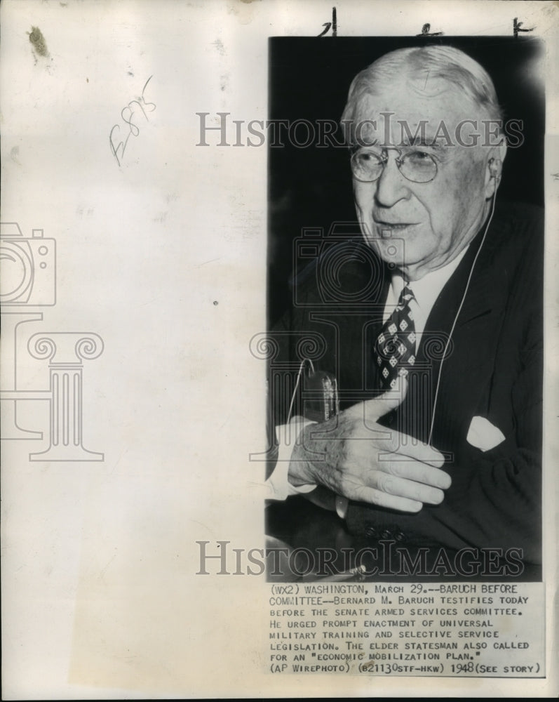 1948 Press Photo Bernard M. Baruch, America&#39;s great elder statesman - mja16182 - Historic Images