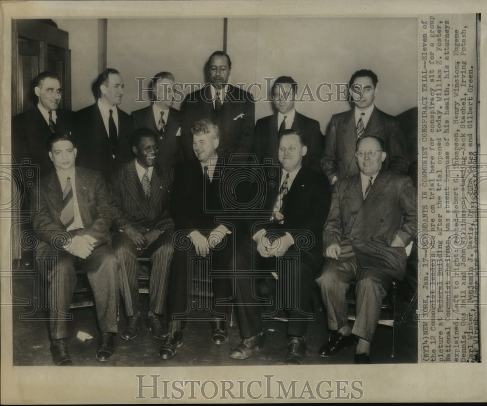 1949 Eleven of the 12 Communist leaders who are on trial - Historic Images