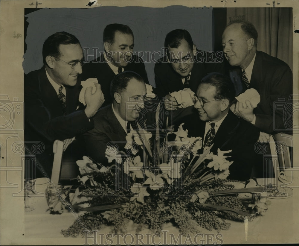 1946 Press Photo Donald Mills, Charles Zadok, Edward Prince, M. W. Berger-Historic Images