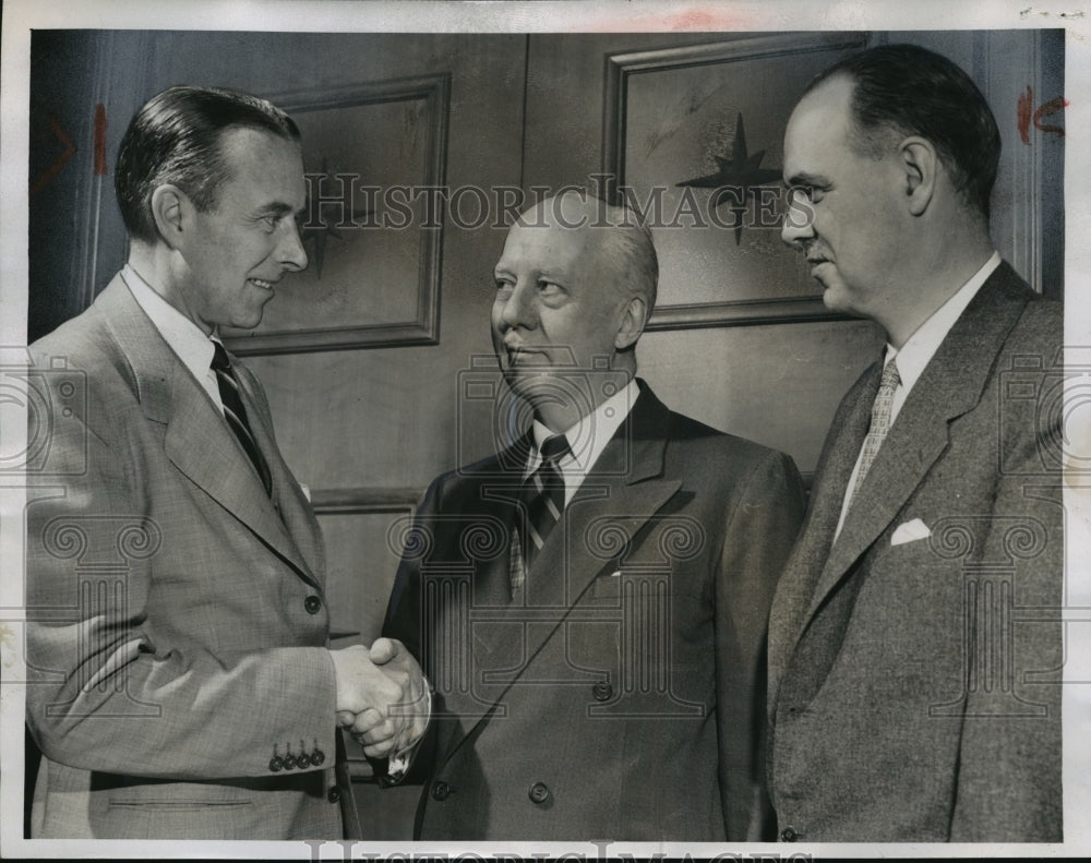1955 Press Photo Karl Maier, Eliot G. Fitch and Donald Grant - mja16966-Historic Images