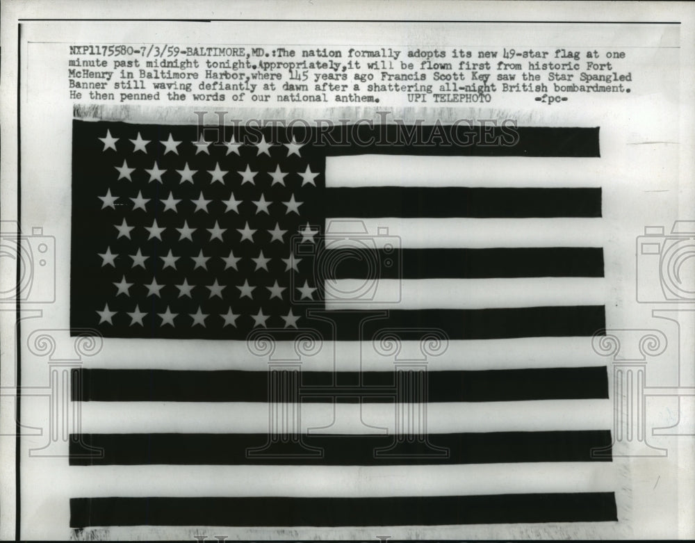 1959 Press Photo United States of America flag - mja16968-Historic Images