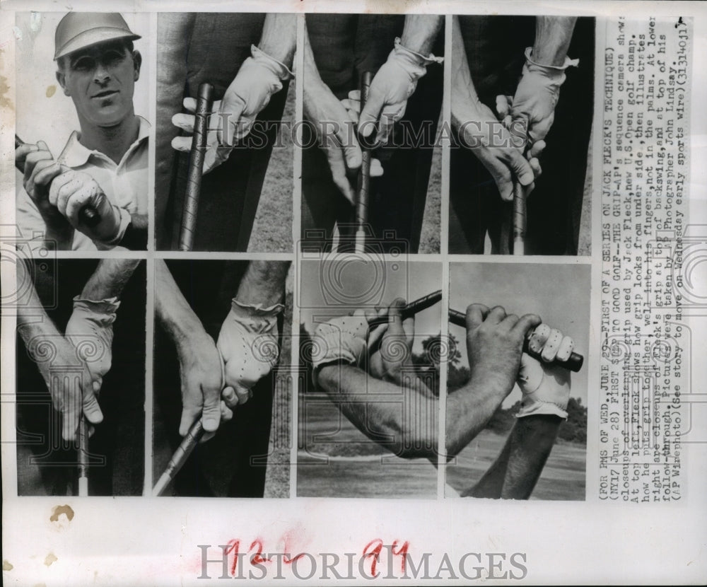 1955 Press Photo Jack Fleck, U.S. Open Champ. tells his secret to good golf-Historic Images
