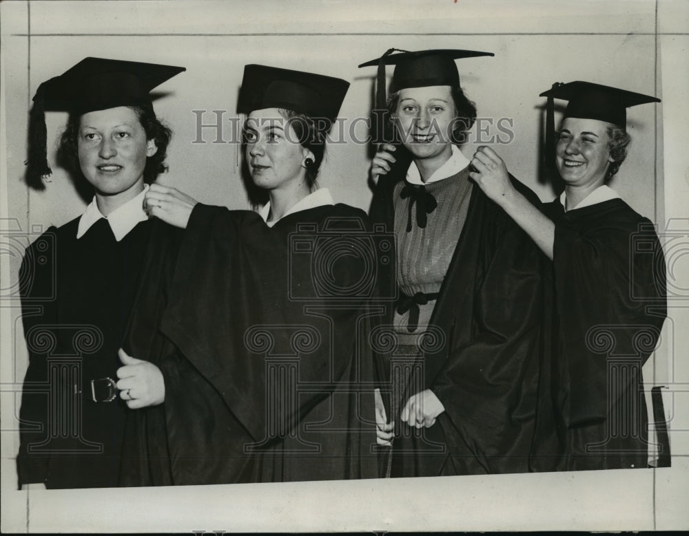 1934 Press Photo Lucille Brotz, Elizabeth Gaffin, Jane Bruce,Carlene Hormeister - Historic Images
