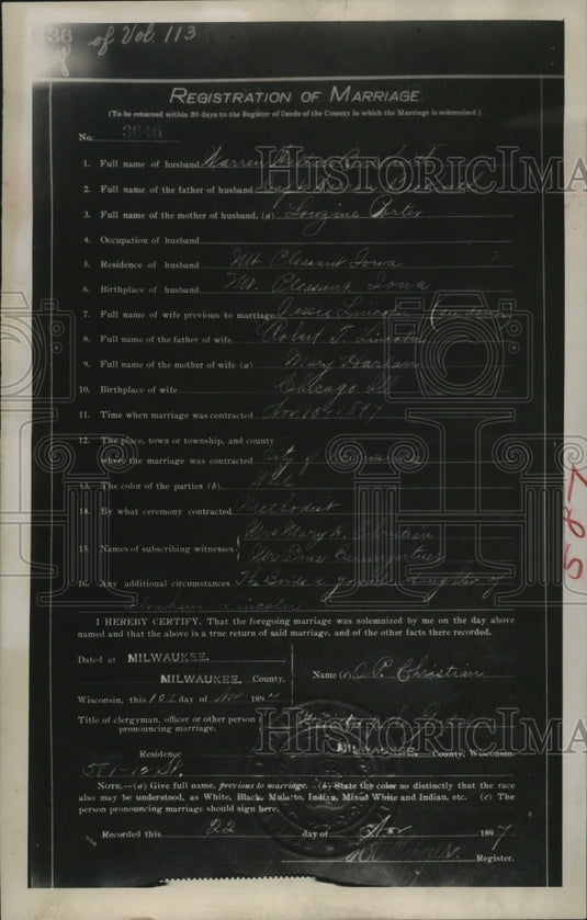 1949 Press Photo Marriage license application of Jessie Lincoln, Warren Beckwith - Historic Images