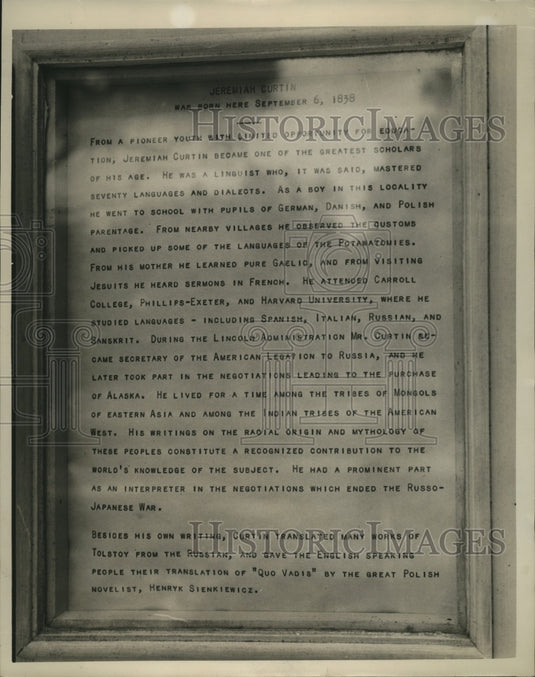 1938 Press Photo Jeremiah Curtin story of life - mja18386-Historic Images