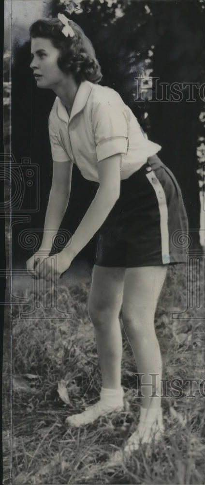 1936 Press Photo Jane Leedom playing softball-Historic Images