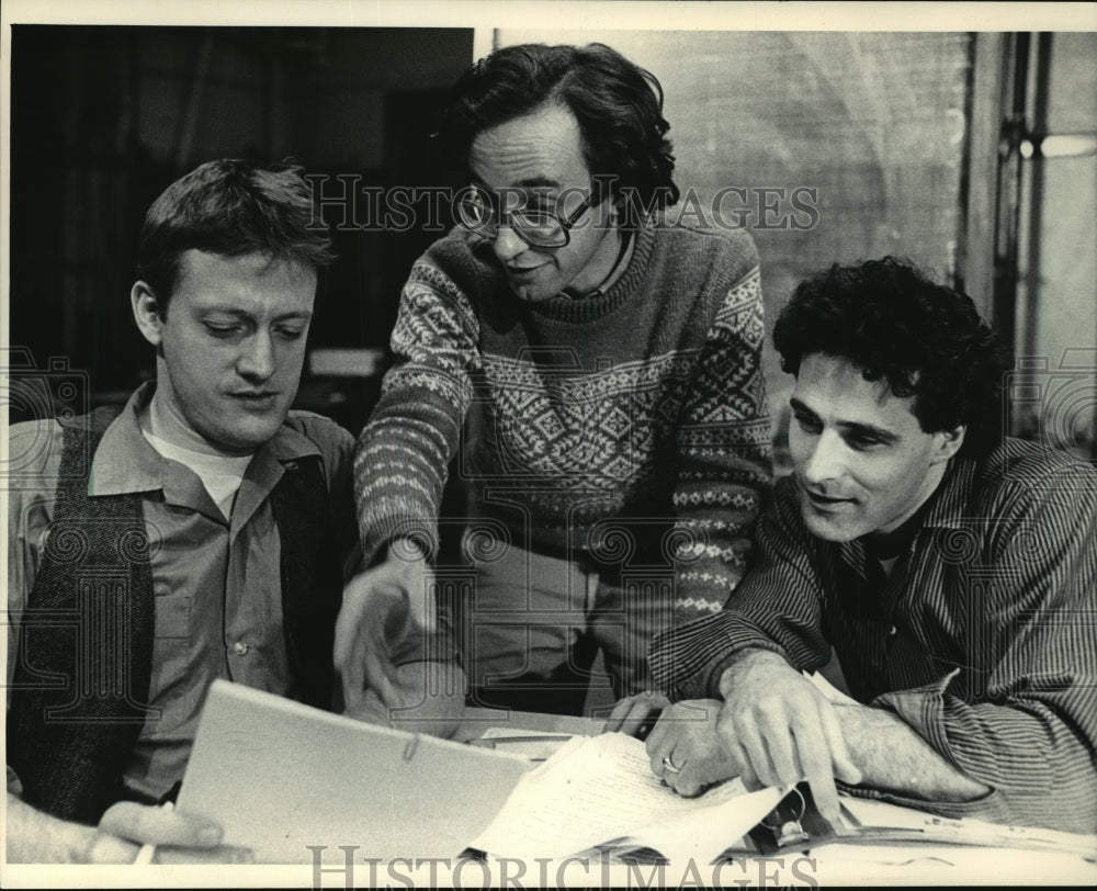 1983 Playwright Luis O Arata w/ actors Eric Ness & Paul Zawadsky-Historic Images