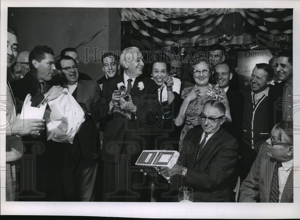 1963 Press Photo Hank Arbogast retirement party for Journal employee - mja18743 - Historic Images