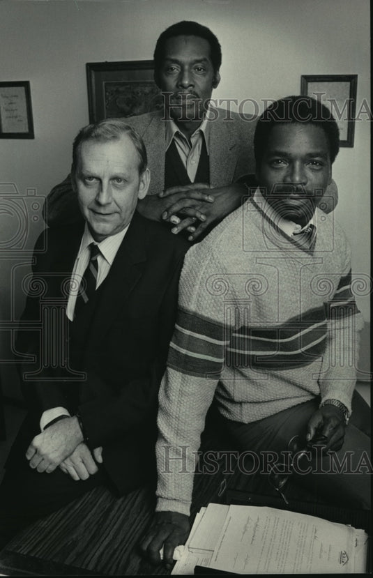 1983 Press Photo Phil Vogel, Earl Motley and Ivory Young - mja19708 - Historic Images