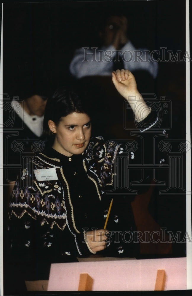 1993 Press Photo Becky Lloyd after the Academic Decathlon competition - Historic Images