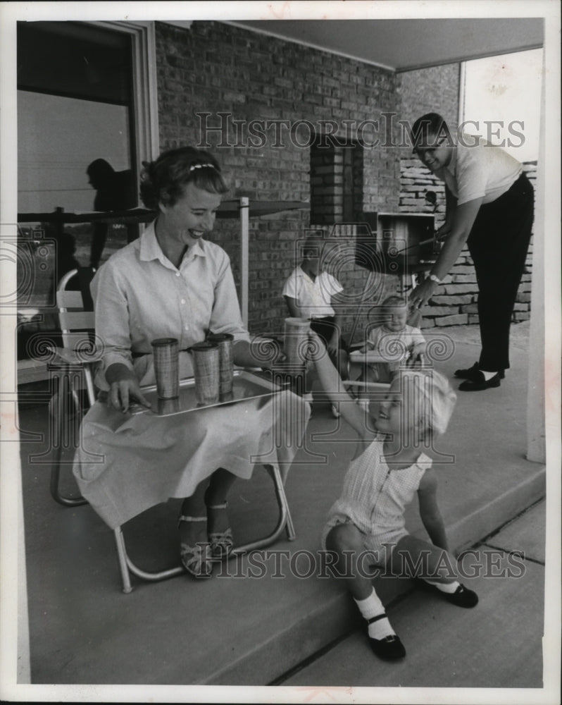 1958 Press Photo Whalen Family On Their Patio - mja23612 - Historic Images