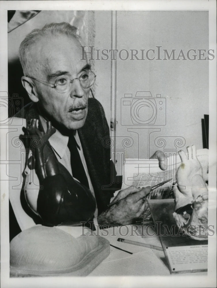 1958 Press Photo Dr. Paul D. White in his office. - mja24398 - Historic Images