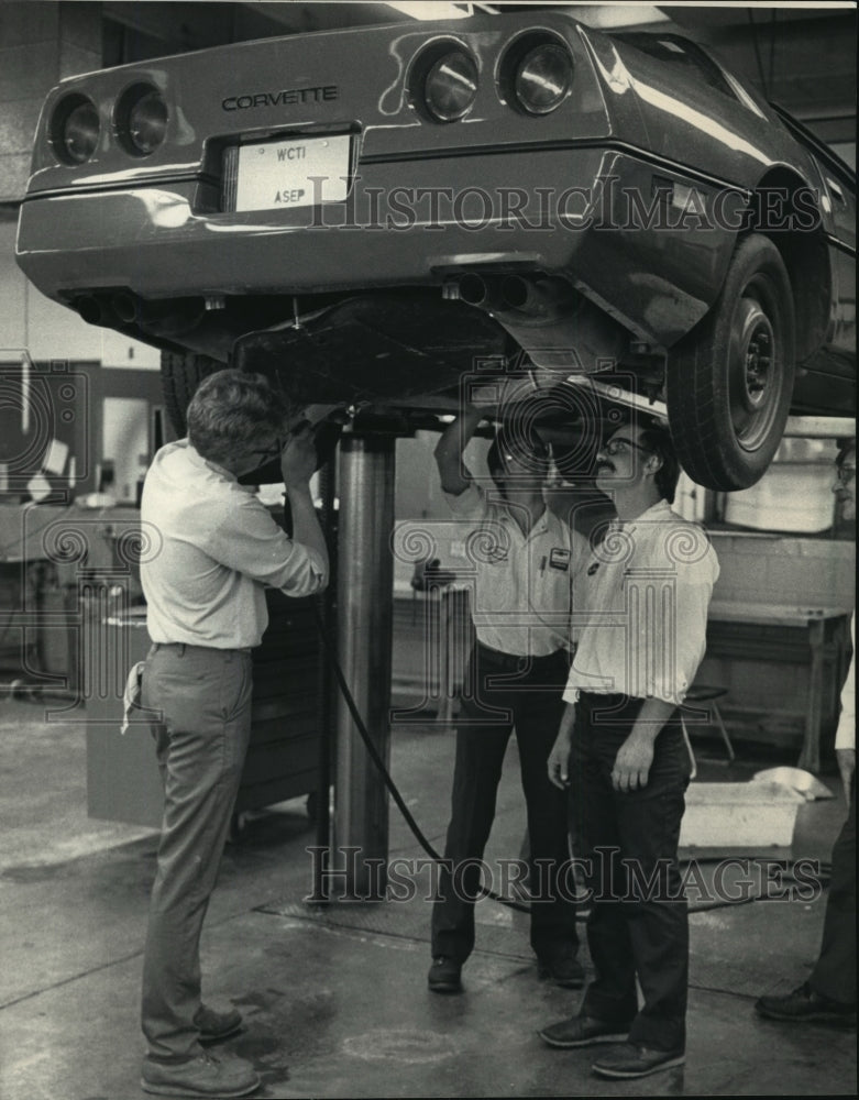 1986 Press Photo Bill Bently, Mark Wegener, Mark Krause, Waukesha Technical - Historic Images