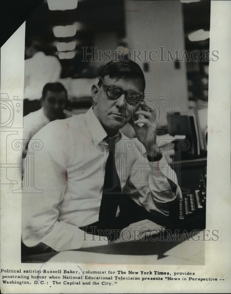 1967 Press Photo Russell Baker, columnist for The New York Times - Historic Images