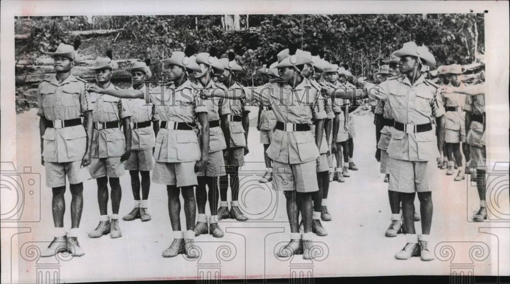 1962 Press Photo Members of Papuan volunteer corps drilled in Manokwari-Historic Images