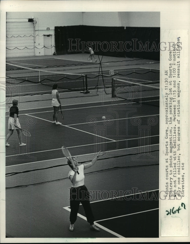 1983 Press Photo People playing tennis at the Sports Core, Kohler, Wisconsin-Historic Images