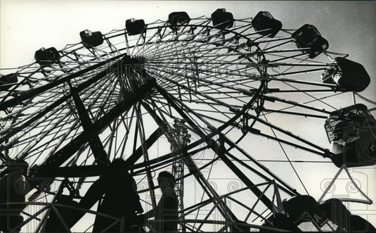 1980 Press Photo Children at the Wisconsin State Fair Amusement Rides.-Historic Images