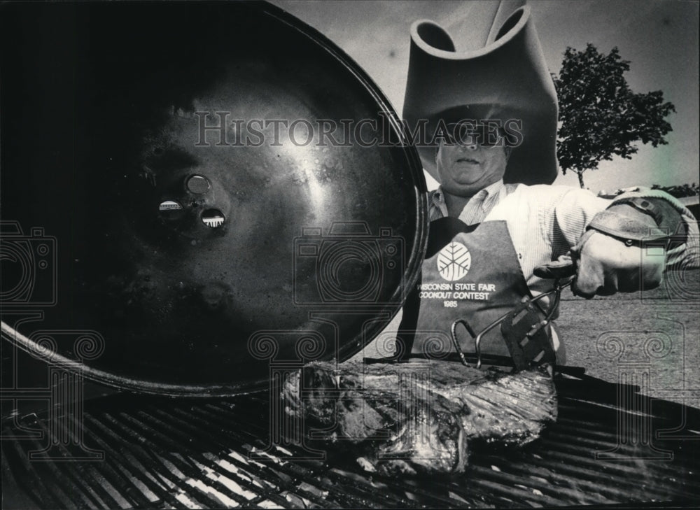 1985 Press Photo Lance Schmidt barbecued his way to a third-place finish-Historic Images