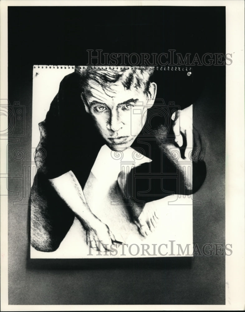 1988 Press Photo Self-portrait of Bill Koehnlein- Waukesha HS student &amp; artist-Historic Images