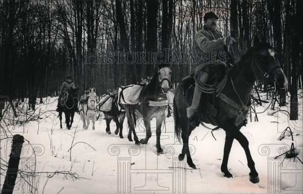 1988 Press Photo Terry And Patrick Koper Riding To Their Hunting Camp ...