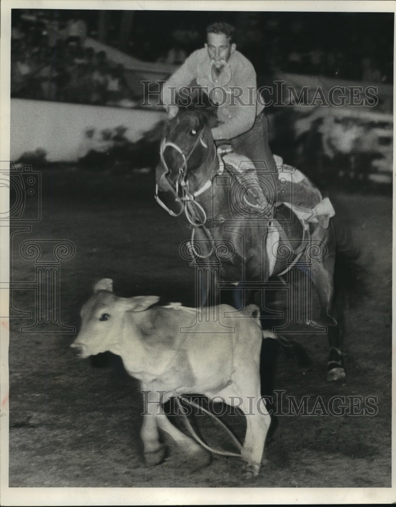 1957 Press Photo Wisconsin State Fair Rodeo - Historic Images