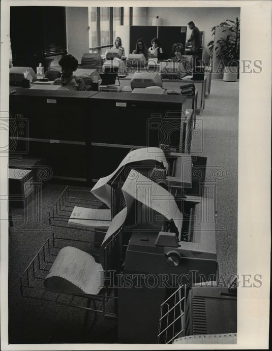 1979 Press Photo Blue Cross Blue Shield United of Wisconsin Word Process Center-Historic Images