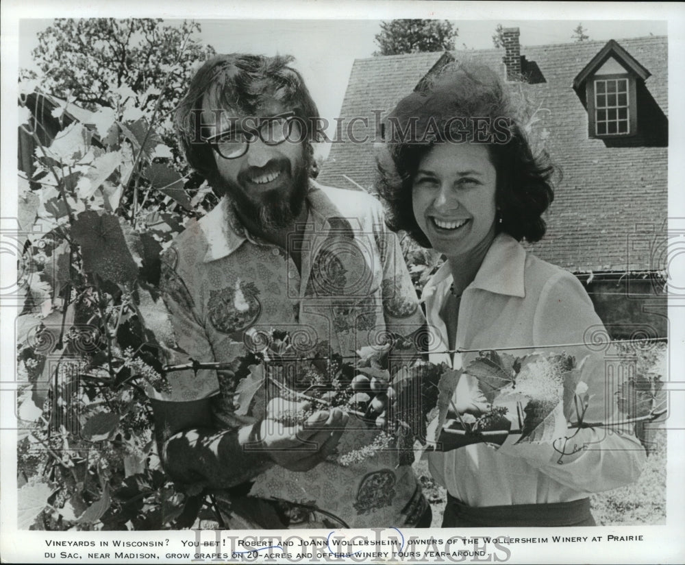 1979 Press Photo Robert and JoAnn Wollersheim, Owners of The Wollersheim Winery- Historic Images