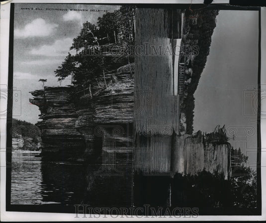 1956 Press Photo Hawk's Bill Rock Formations at the Dells of the Wisconsin River-Historic Images