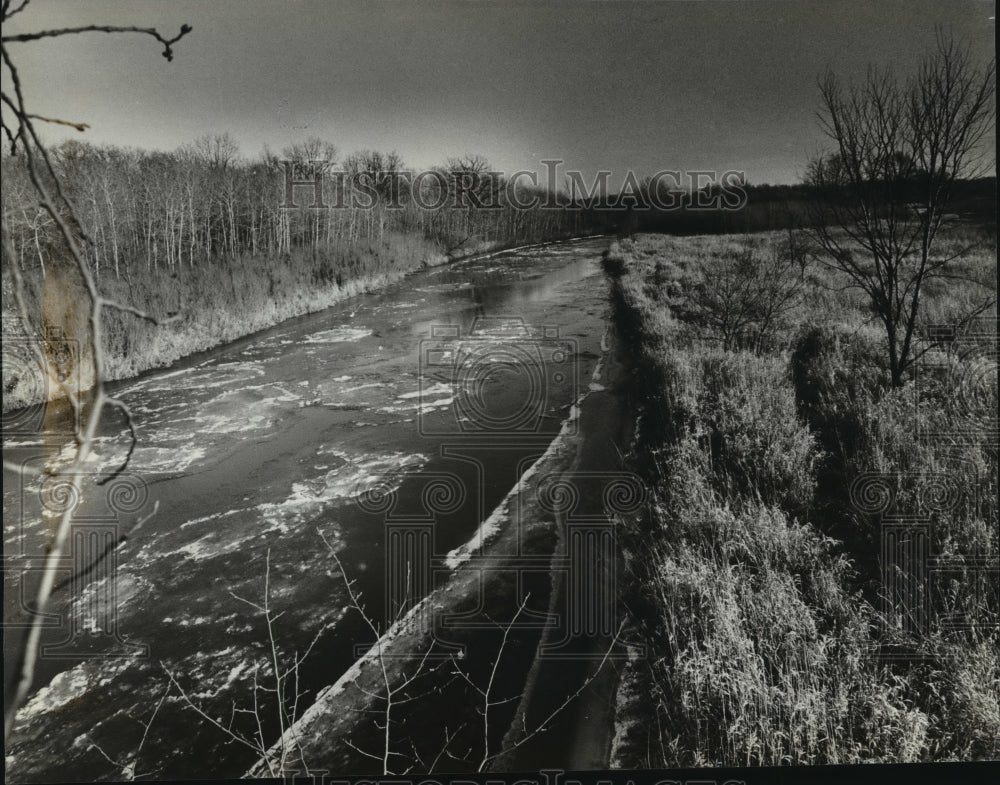 1981 Press Photo The Fox River Flows Through the Vernon Marsh Wildlife Area-Historic Images