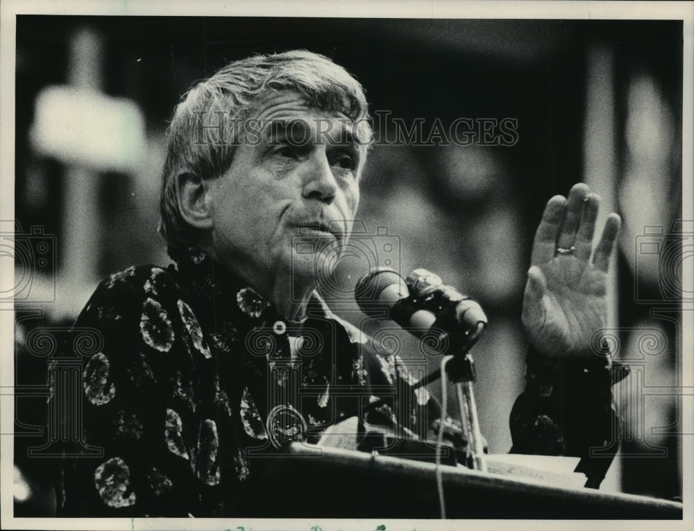 1984 Press Photo Father Daniel Berrigan Speaking - mja40259 - Historic Images