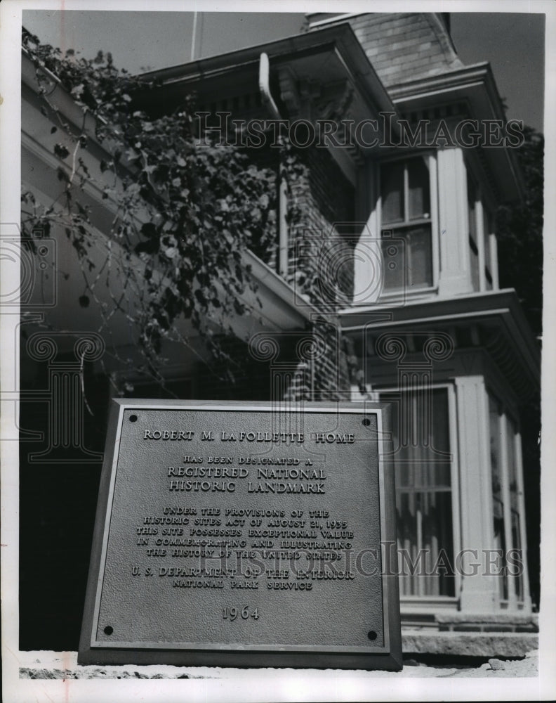 1964 Press Photo View of Robert M La Follette&#39;s home - mja41412-Historic Images