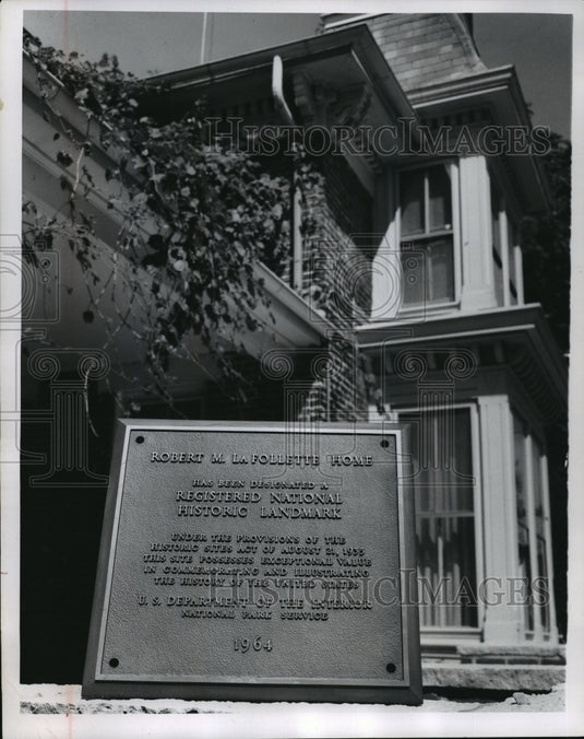 1964 Press Photo View of Robert M La Follette's home - mja41412-Historic Images